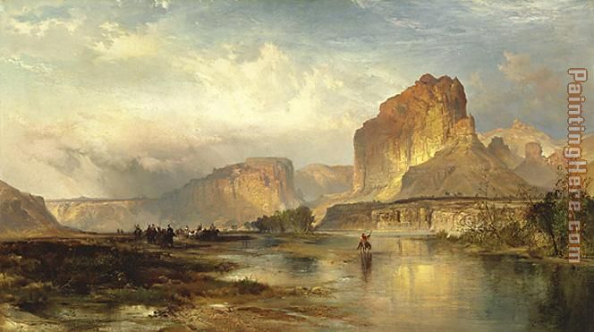 Cliffs of Green River painting - Thomas Moran Cliffs of Green River art painting
